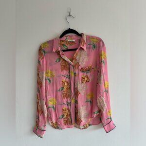 Ganni 36/6 Pink Floral Blouse